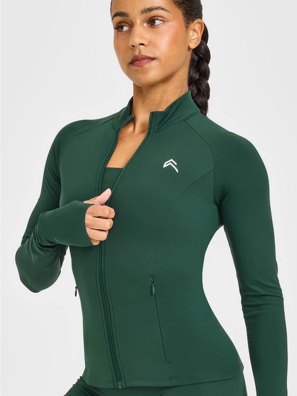 Oner Active Deep Green Zip-Up Performance Jacket